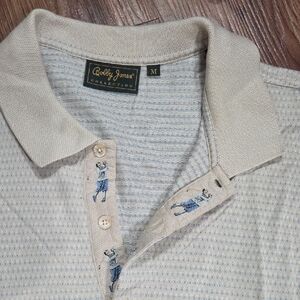 Bobby Jones Cream Patterned Golf Polo Shirt Vintage